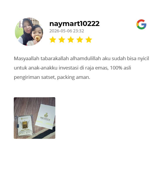 Testimoni Pelanggan Raja Emas Indonesia di WhatsApp